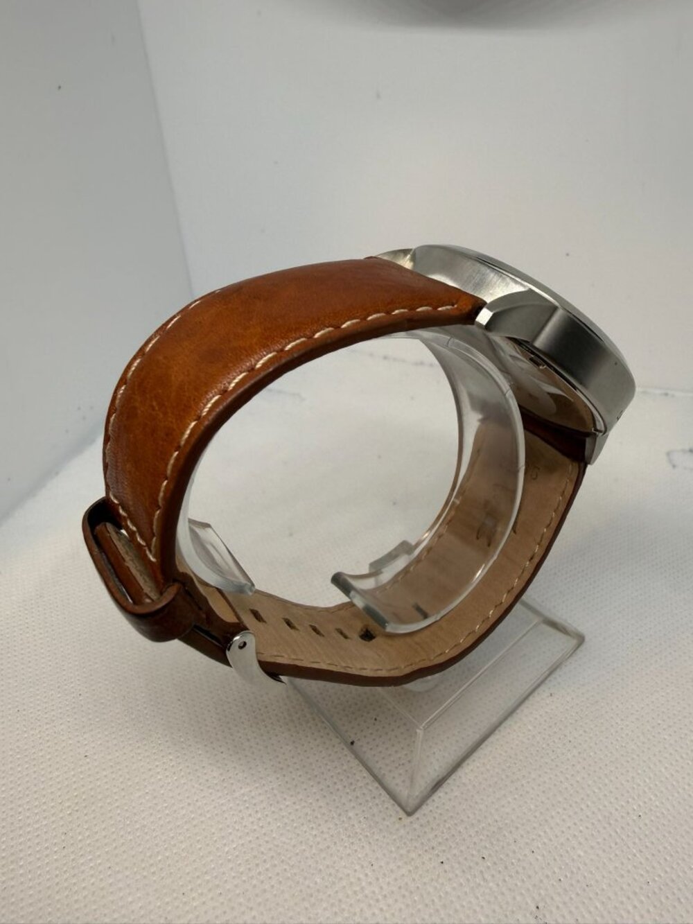 Lacoste Barcelona 2010498 Men's 44mm Cream Dial Brown Leather Quartz Watch - Picture 6 of 13